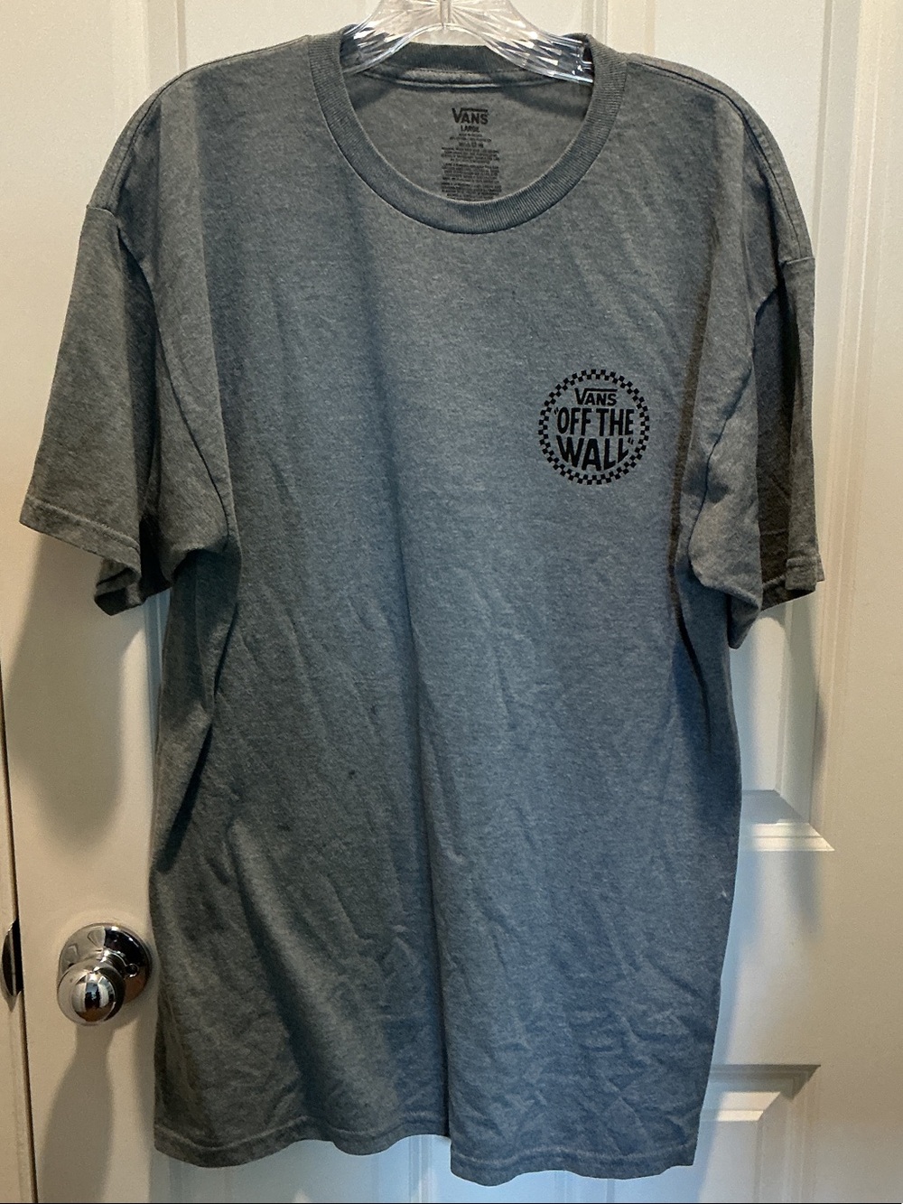 EUC Vans Men's Gray 'Off The Wall' Logo Crew T-Shirt